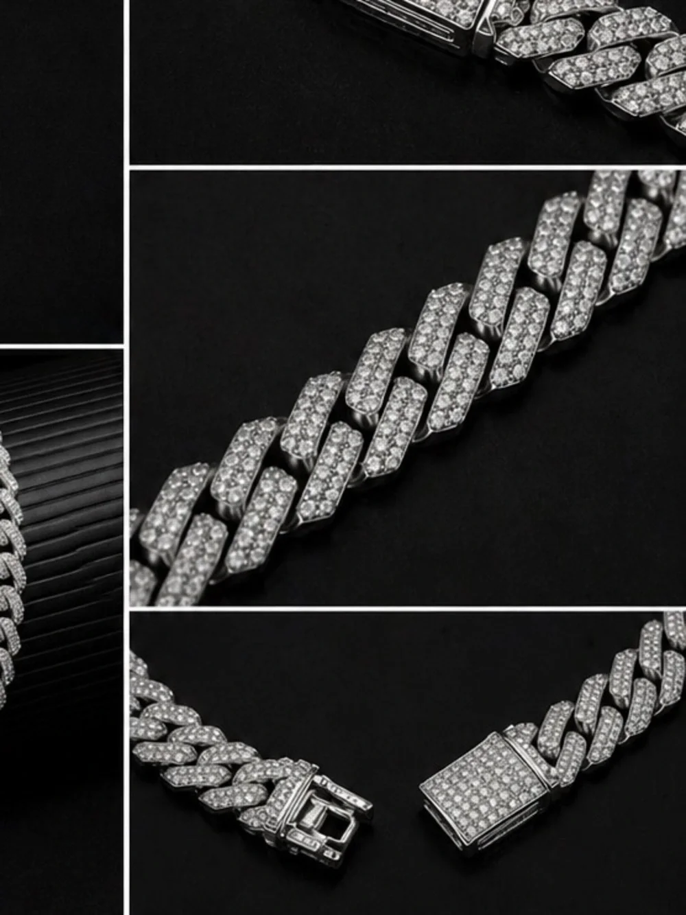 18” Iced Out CubanLink Chain Moissanite VVS Diamond Look Unisex Hip Hop Necklace